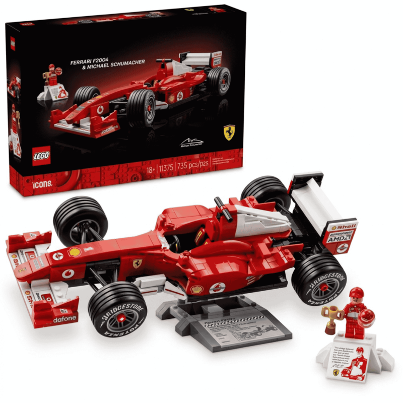 LEGO ICONS FERRARI F2004 AND MICHAEL SCHUMACHER FORMULA 1 SET