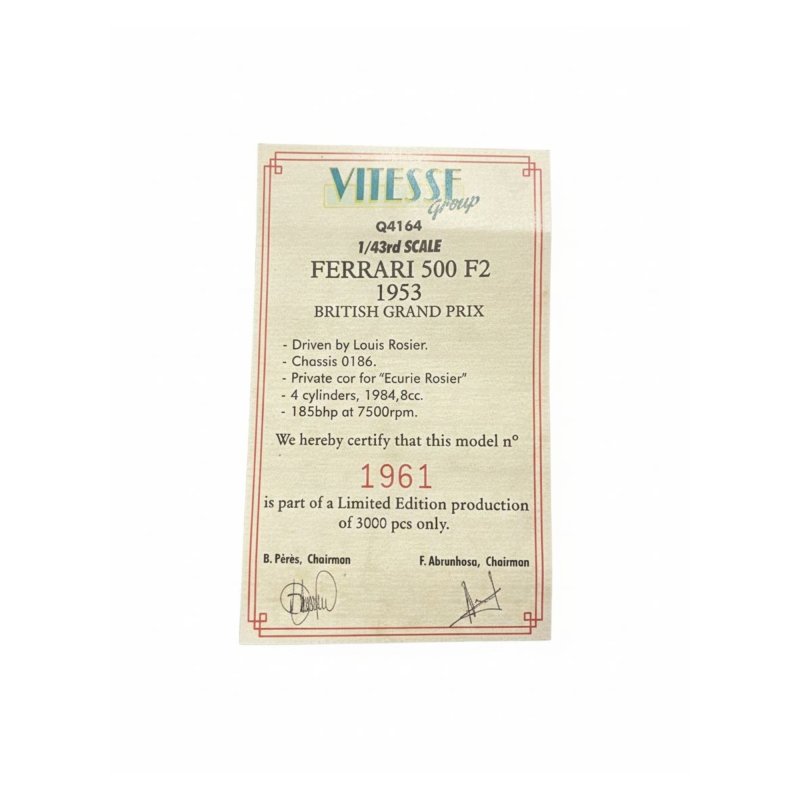 Ferrari 500 F2 1953 British G.p.  Azul