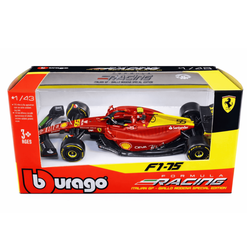 Ferrari F1-75 #16 Charles Leclerc car, featuring the special "Giallo Modena"  livery from the 2022 Italian Grand Prix