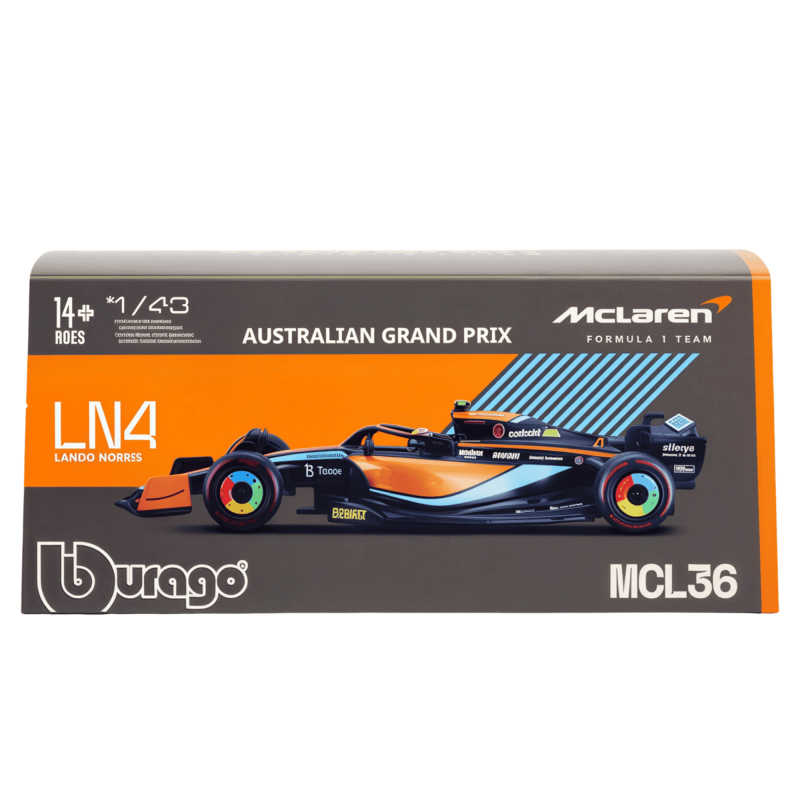  Formula 1 MCLAREN F1 MCL 36 2022 Norris 143 Scale Die-Cast Collectible Race Car